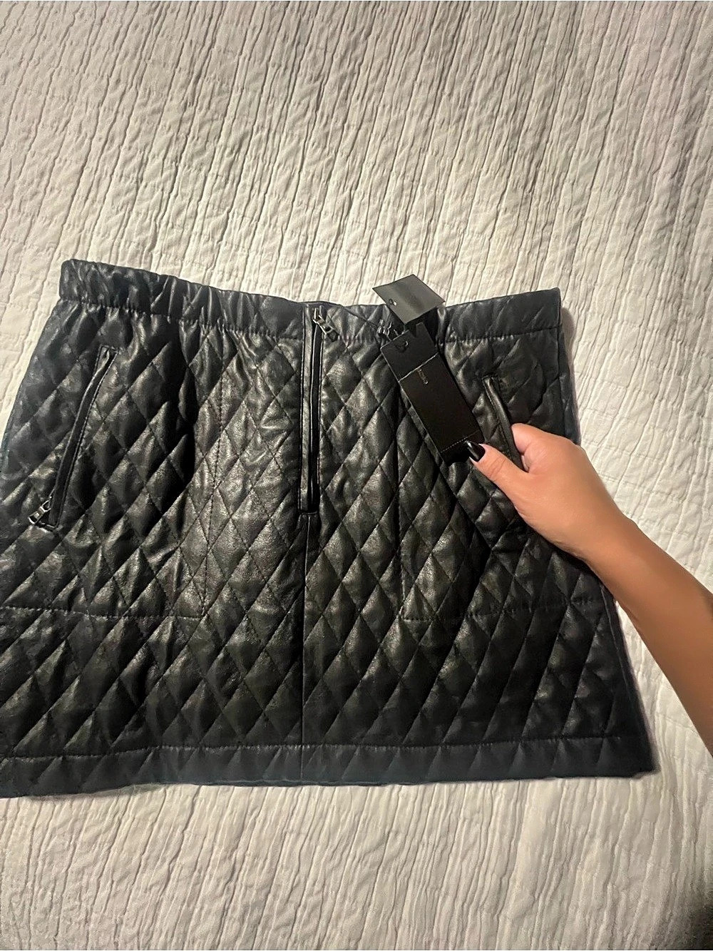 Quilted Mini Skirt in Black NWT